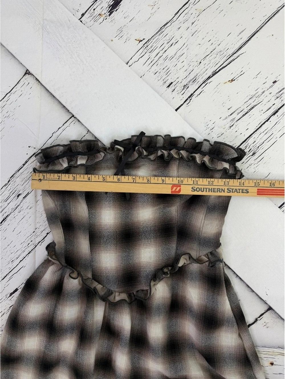 Urban Outfitters Kimchi Blue Plaid Corset Midi Dress Strapless Coquette Women SM